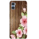 Coque pour Moto E13 bois fleur rose