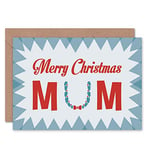 Wee Blue Coo CARD CHRISTMAS XMAS MERRY MUM MOTHER HOLLY WREATH PRESENT GIFT