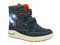 TOM TAILOR 4273401 Botte mi-Mollet, Bleu Marine/Orange, 29 EU