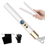 UMIGA lisseur cheveux, Ionique lisseur, 2 in 1 fer a lisser, mini lisseur pour cheveux courts, 4 réglages de température pour tous types de cheveux, arrêt automatique en 60 mins avec écran LCD