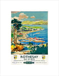 Wee Blue Coo TRAVEL ROTHESAY ISLE OF BUTE BRITISH RAILWAYS HARBOUR RIVER ART PRINT B12X7883