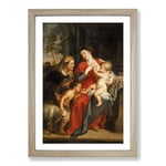 Big Box Art Peter Paul Rubens The Virgin and Child Framed Wall Art Picture Print Ready to Hang, Oak A2 (62 x 45 cm)