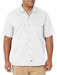 Dickies Men's Work Shirt Short Sleeved Workwear, White, Large