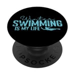 La natation en hiver est ma vie PopSockets PopGrip Adhésif