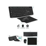 PACK CLAVIER MULTIMEDIA 3 EN 1 CLAVIER SANS FIL + SOURIS SANS FIL + TAPIS