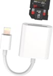 Adaptateur Lecteur Carte Sd Iphone(2En1)Lightning Jack Micro Sd Mémoire Externes Accessoire Mini Caméra Sd Card Reader Clé Switch Pour Apple 14 13 12 11 Pro 7 8 Plus X Se Xs Xr Ipad Air Connecteur