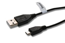 vhbw Câble USB/Micro USB, 1 m, noir, compatible avec Sony ILCE-7SM2 (Alpha 7S II), ILCE-9, ILCE-QX1, ILCE-QX1L, NEX-3N, NEX-3NL, NEX-5R, NEX-6