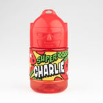 Bouteille personnalisée pour enfant, gourde d'eau avec paille - Super Charlie