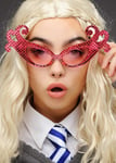 Luna Lovegood Style Bright Pink Sparkle Fancy Dress Cosplay Glasses