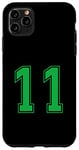 Coque pour iPhone 11 Pro Max Vert Numéro 11 Équipe Junior Sports Uniforme Numéroté