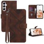 GOTOURED for Samsung A05s Phone Case/Galaxy A05s Wallet Case,Card Holder Leather Stand,Wrist Strap,Magnetic Closure,Shockproof Protective Flip Cover Basic Cases for Samsung Galaxy A05S (Brown)