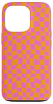 Coque pour iPhone 13 Pro Grand damier classique à carreaux orange et rose