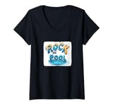 Womens Awesome and Vibrant Rock the Pool Statement Costume V-Neck T-Shirt