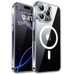 CANSHN Magnetic for iPhone 16 Pro Max Case Clear, Upgraded [Full Camera Protection] [Compatible with Magsafe] Non-Yellowing Protective Shockproof Bumper Phone Case 6.9 inch - Clear