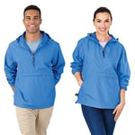 Charles River Apparel Women's Pack-n-go Wind & Water-Resistant Pullover (Reg/Ext Sizes) Windbreaker Jacket, Columbia Blue, Small