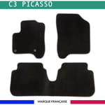 Autosweet - Tapis de voiture - Sur Mesure pour C3 picasso (2009 - 2016) - 3 pièces - Tapis de sol antidérapant pour automobile