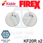 Kidde FireX KF20R Mains Optical Smoke Alarm Detector Recharge Lithium Battery x2