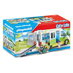 Playmobil 71329 City Life School Bus, Large school bus with sliding door and folding ramp for wheelchair, educational toy, fun imaginative role play, playsets suitable for children ages 4+