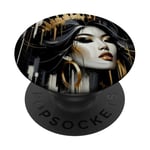 Golden Majesty: The Empress of Shadows PopSockets Adhesive PopGrip