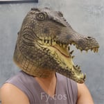 Raptor-naamio turkilla Alkuperäinen Furri Dragon Dinosaur Head Latex Mascara Cosplay Furry Animal Helmet Halloween-asu miehille