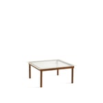 HAY - Kofi Water-Based Lacquered Walnut Frame W. Clear Reeded Glass Tabletop 80X80 - Soffbord
