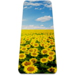 Eslifey Landscape Yellow Sunflowers Sky Yoga Mat Thick Non Slip Yoga Mats for Women&Girls Exercise Mat Soft Pilates Mats,(72x24 in, 1/4-Inch Thick)