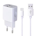 MUTTO Chargeur USB C - Chargeur Mural Adaptateur USB double + Câble USB Type C - Prise USB C Compatible avec Samsung, Iphone 15, Xiaomi, Ipad, Tablettes et Tout Type de Gadgets et téléphones portables