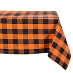 DII Buffalo Check Collection Nappe de table de ferme classique Orange et noir 132 x 132 cm