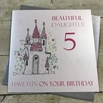 White Cotton Cards Code xnd5 Princess « Château » Beautiful Daughter 5 Have Fun sur Votre Anniversaire Carte d'anniversaire Fait Main 5