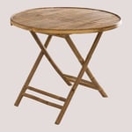 Table De Jardin Pliante Ronde En Bambou (Ø90 Cm) Lipe Bambou