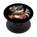 Animal de joueur mignon avec des lunettes VR Cartoon PopSockets PopGrip Adhésif