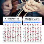 Practical Mandolin Chord Chart Fretboard Notes Coated Paper For Beginners Ad LSO