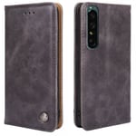 Sony Xperia 1 IV Fodral med Kortfack Flip Grå