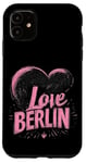 Coque pour iPhone 11 Coeur rose I Love Berlin