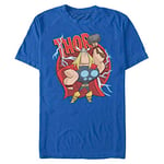 Marvel Avengers Classic-Thor Retro Hammer Organic Short Sleeve T-Shirt, Bright Blue, M