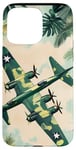 Coque pour iPhone 15 Pro Max Bombardier B-17G Green Pop Art Tropical B-17 Flying Fortress de la Seconde Guerre mondiale