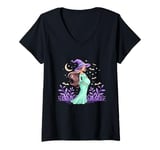 Womens Spooky Halloween Witch Baby Bump for Pregnant Woman V-Neck T-Shirt