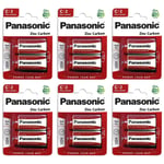 Panasonic Lot de 6 Blisters de 2 piles RED ZINC R14