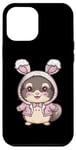 Coque pour iPhone 12 Pro Max Chinchila kawaii avec tenue de lapin