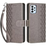 Betunistoy Coque pour Samsung Galaxy A23 4G/5G, Housse en Cuir PU Flip Pochette Portefeuille Étui avec Emplacement Carte Samsung Galaxy A23 Coque Magnétique Antichoc (Gris)