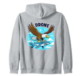 Bald Eagle Shark Drone - Funny Graphic Nature Drone Lover Zip Hoodie