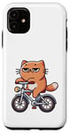 Coque pour iPhone 11 Chill Cat Chat qui s'ennuie sur vélo