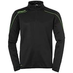 uhlsport Stream 22 1/4 Zip Top Sweatshirt Homme, Noir/Vert (Black/Fluo Green), XXXL