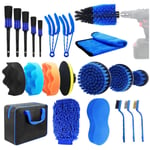 22PCS Kit de Brosse Nettoyage Voiture, Pinceau-Nettoyage-Voiture Pinceau-Detailing-Auto Brosse-Lavage-Voiture Car-Cleaning-Kit Brosse-Jante-Voiture