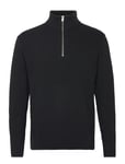 Lindbergh Half Zip Rib Knit Svart