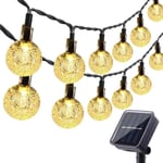 Solar String Lights Outdoor 35.6ft 60 LED Globe String Lights,Wa Warm White