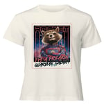 Guardians of the Galaxy Glowing Rocket Raccoon Women's Cropped T-Shirt - Cream - XS