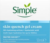 Simple Water Boost Skin Quench Gel Face Cream with 19% Hydrating Actives and Hy