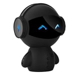 LAKD Smart Stereo Robot Bluetooth Speaker Noise Cancellation Hands-free Call Robot Speaker Power Library Black