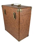 Valise de Rangement et Transport GPO pour Vinyles 33 Tours de style rétro (pouvant contenir 30 albums) - Marron